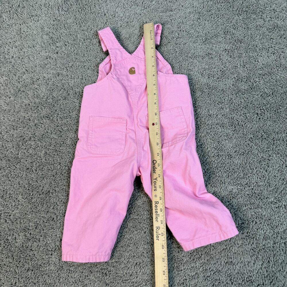 Carhartt Overall Girls 9-12 Months Pink Adjustable Canvas Buckle One-Piece - Picture 7 of 9